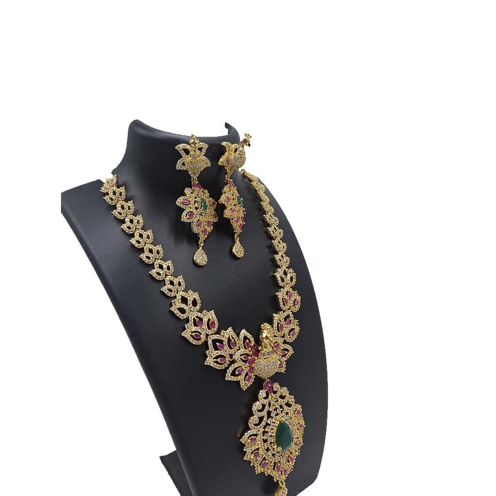 Designer Long Necklace with Earrings