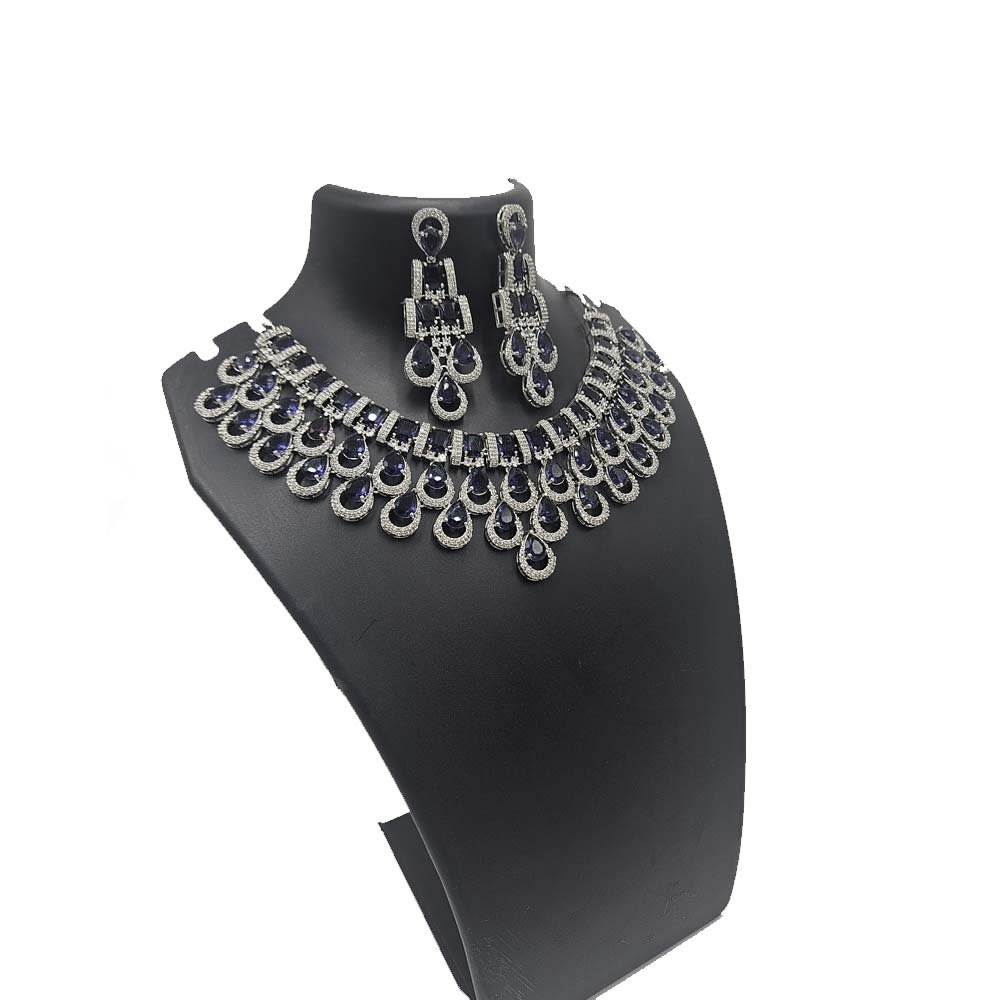 American Diamond Collar Necklace Set