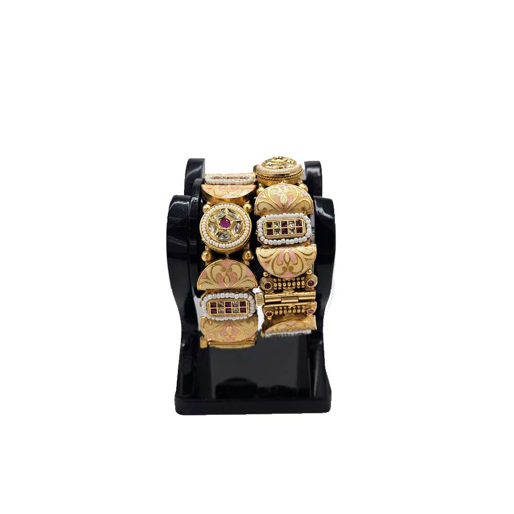 Gold Meenakari Bangle Set