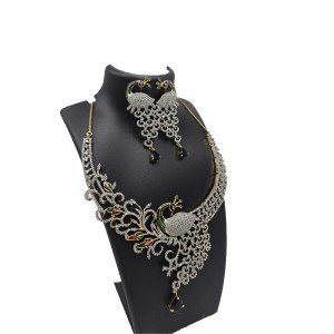 American Diamond Peacock Jewellery Set