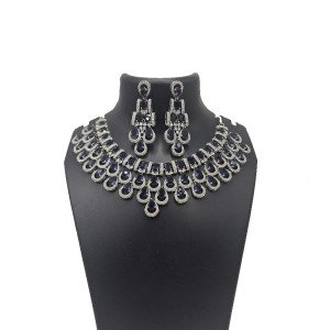 American Diamond Collar Necklace Set