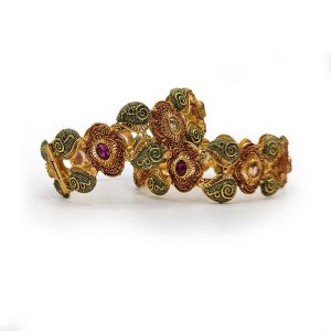 Green Enamel Antique Kada