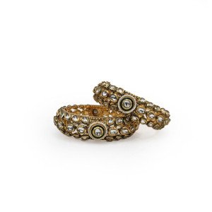 Gold Kundan Polki Bangles – Heritage Mirror Cut Design